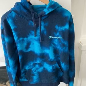 Champion Blue Tie Dye Hoodie
